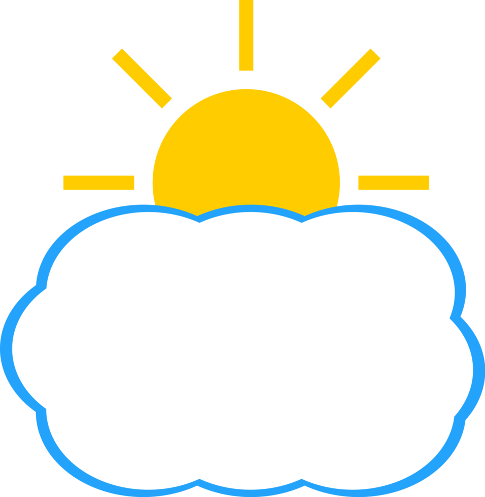 Symbolwolke mit Sonne png