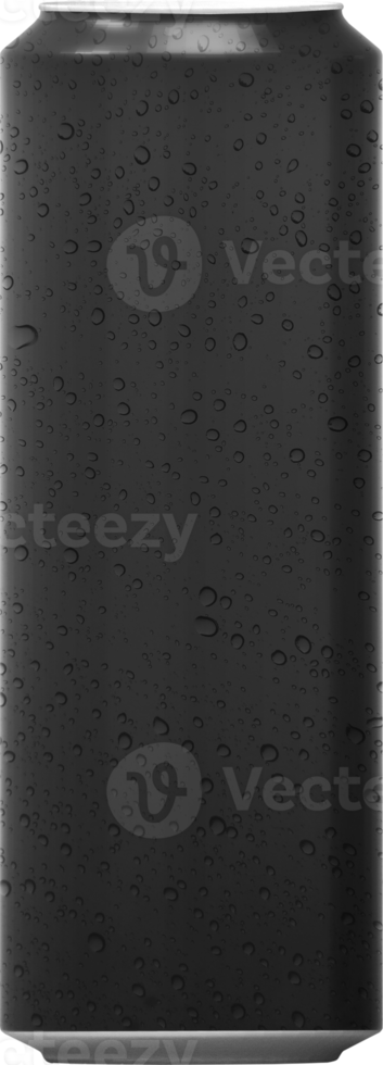 Color aluminum cans with water drops isolated on white background. 3D Rendering. png