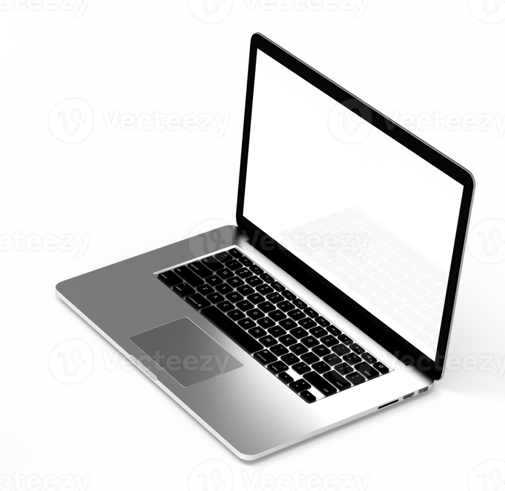 Modern laptop. 3D Illustration. png