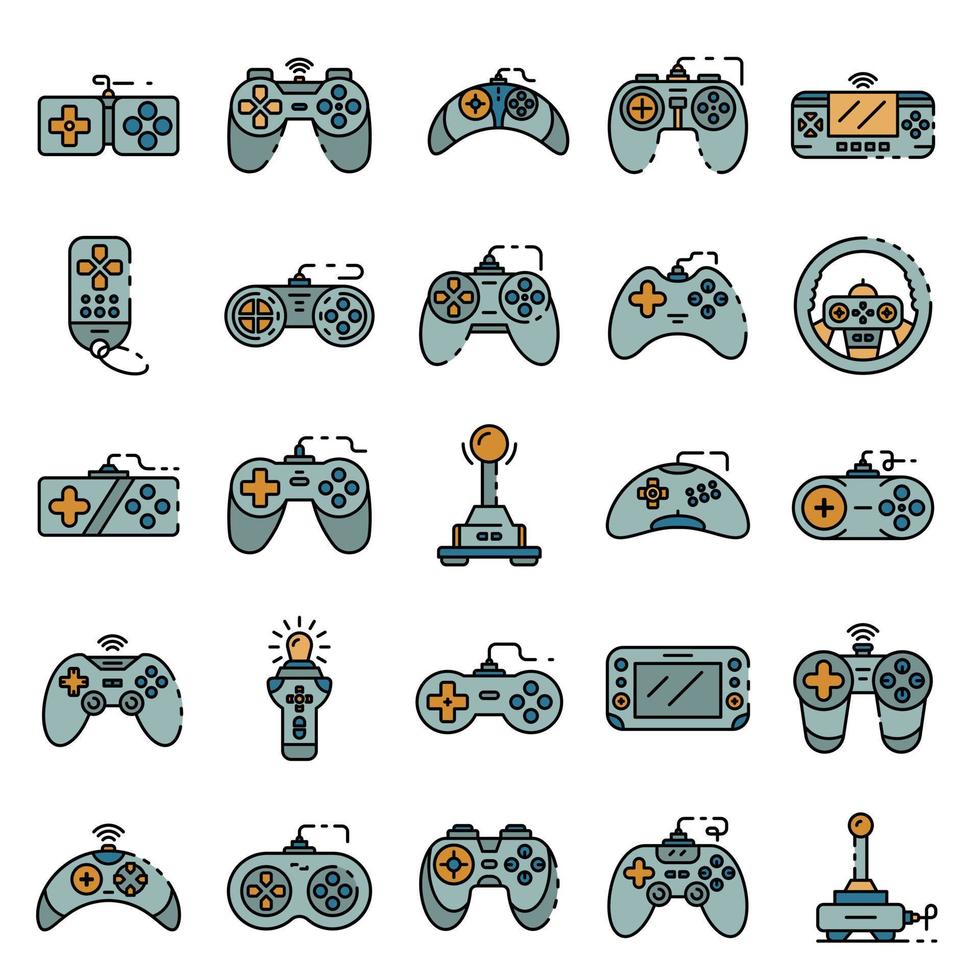 Joystick icons set vector flat