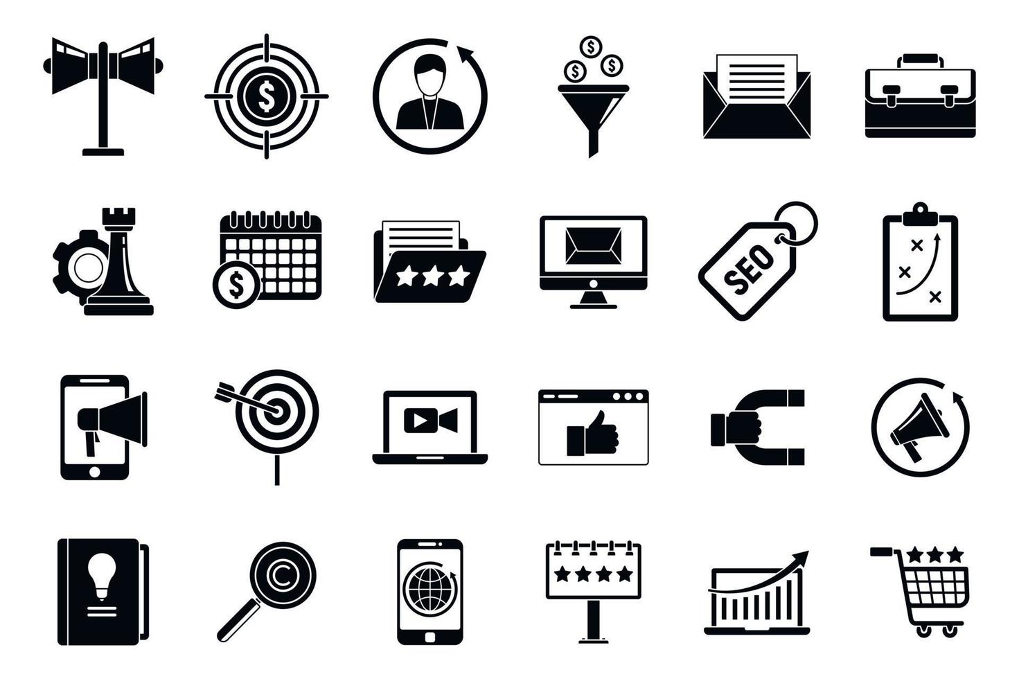 Product remarketing icons set, simple style vector