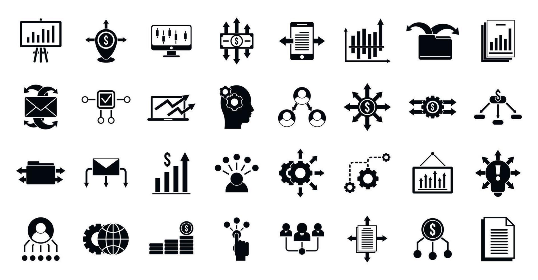 Restructuring icons set, simple style vector