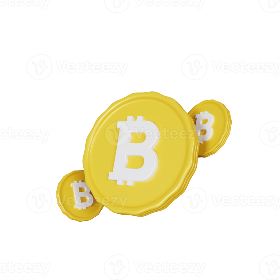 3d rendering bitcoin coins illustration png