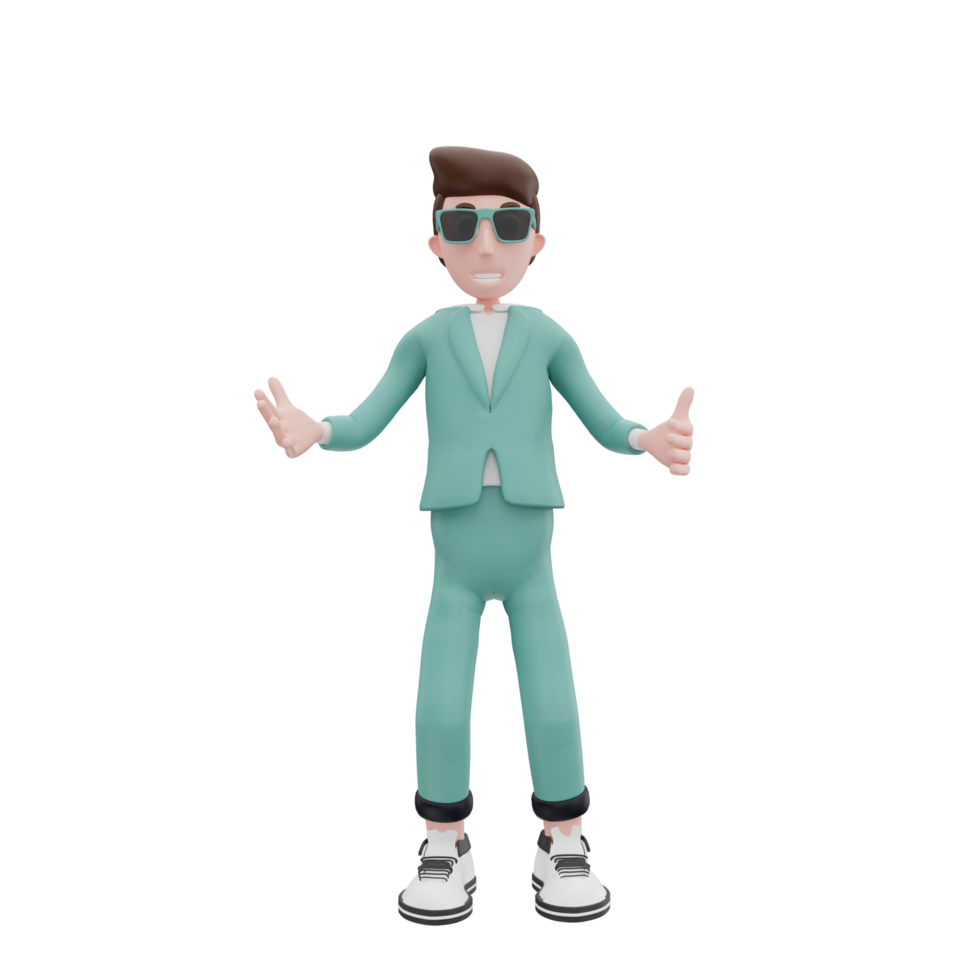 rendu 3d, homme affaires, bavarder, pose png