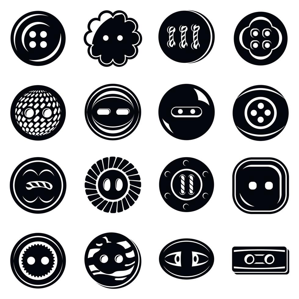 conjunto de iconos de botón de ropa, estilo simple vector