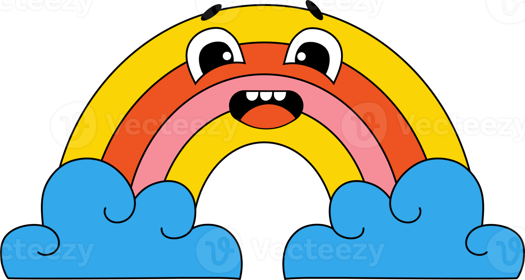 Funny cartoon character  rainbow png