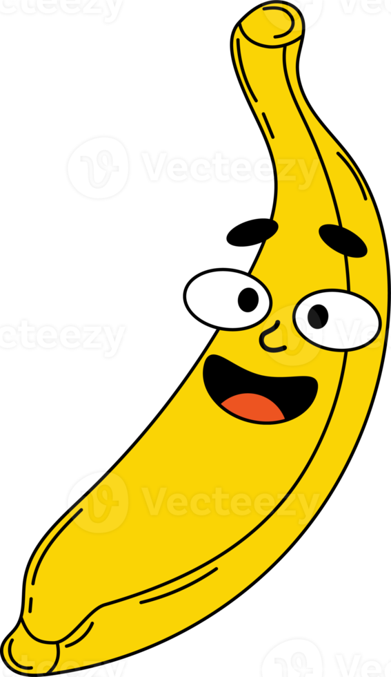 personagem de banana funky groovy png