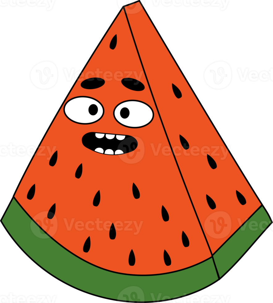 Funny cartoon character Groovy   piece of watermelon png