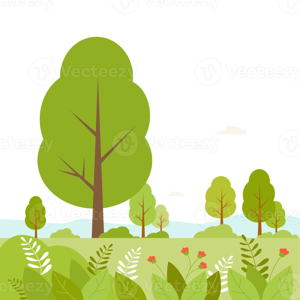 poster con foresta di paesaggio estivo png