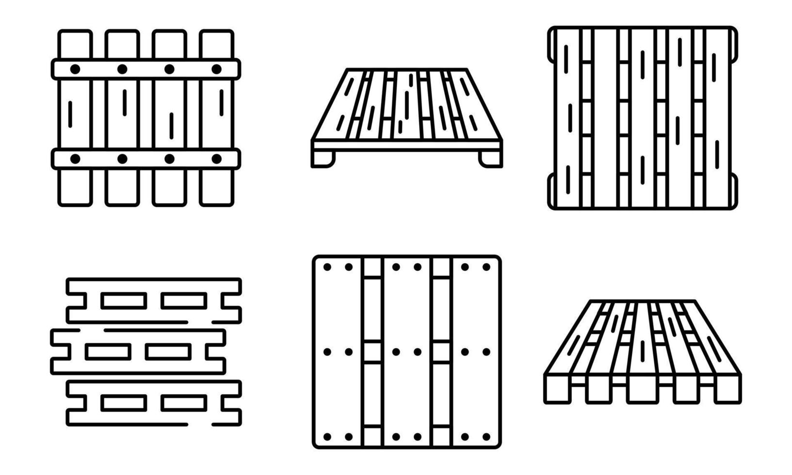 Pallet icons set, outline style vector