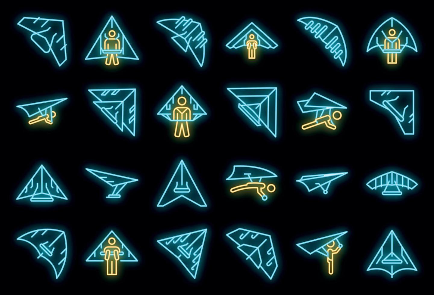 Hang glider icon, outline style vector