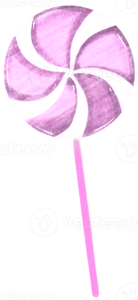 A sweet lollipop. Delicious candy hand drawn png