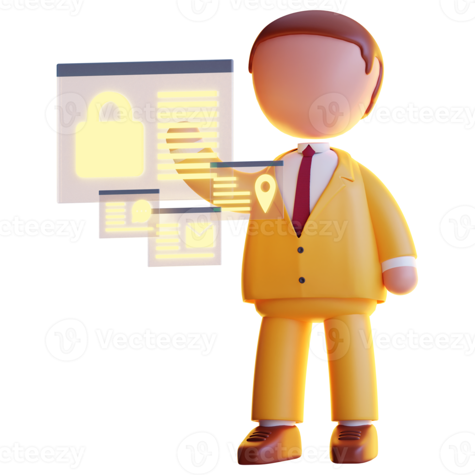 3d businessman character png