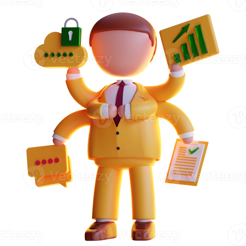 personnage d'homme d'affaires 3d png