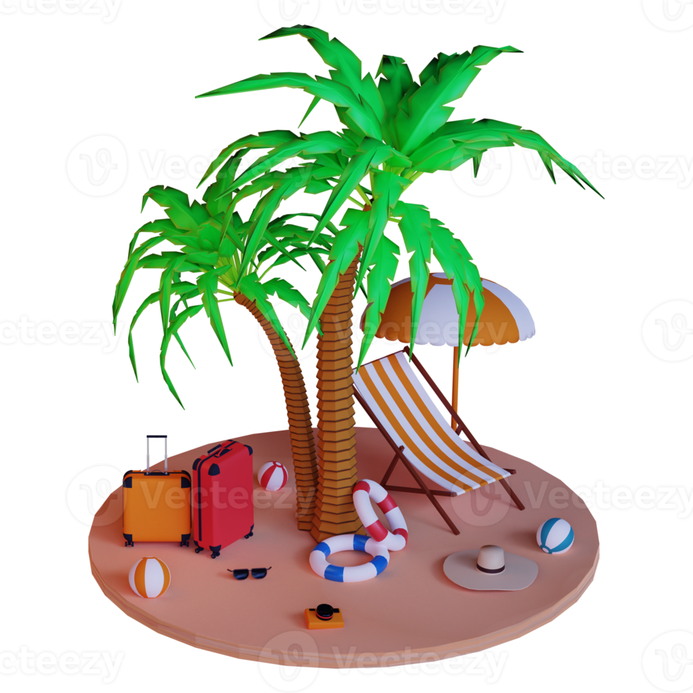 3d travel when summer holiday icon png