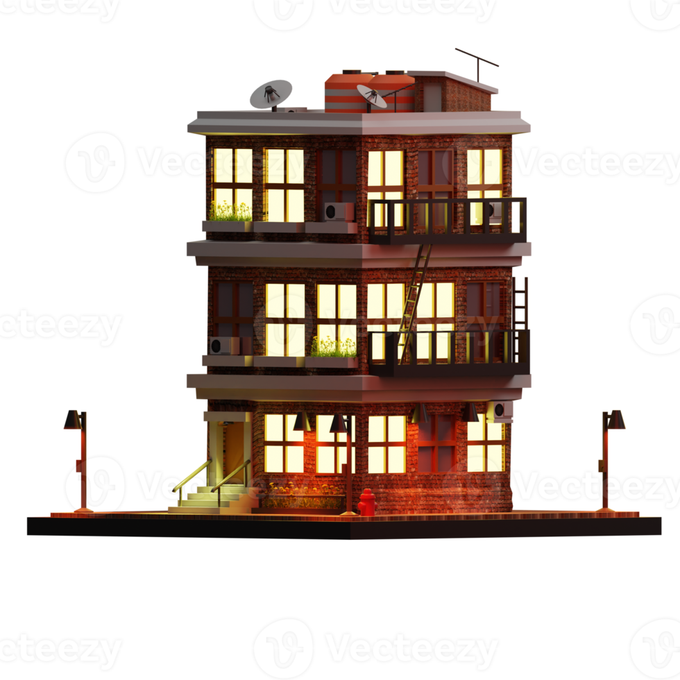 3d Mehrfamilienhaus png