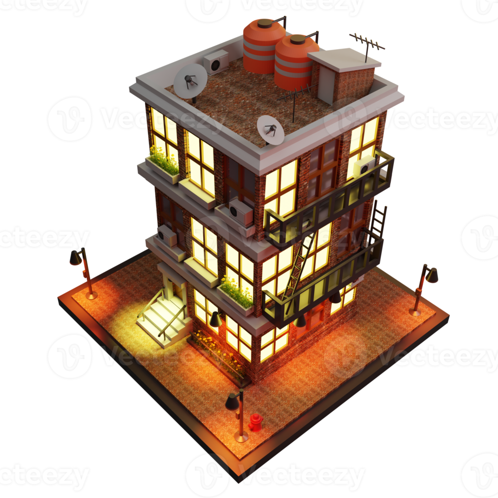 3d appartement building png