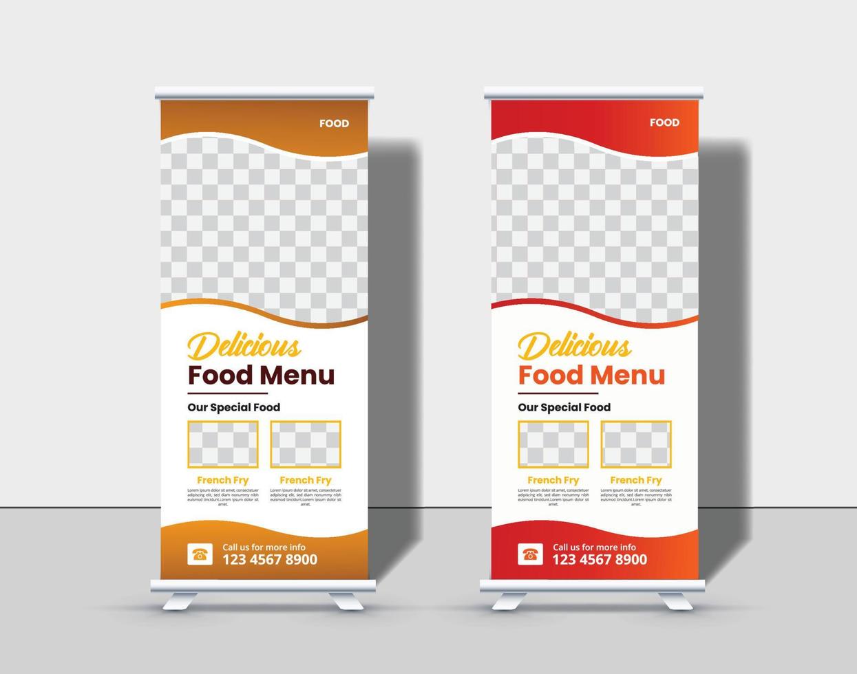 restaurant rollup banner design template vector