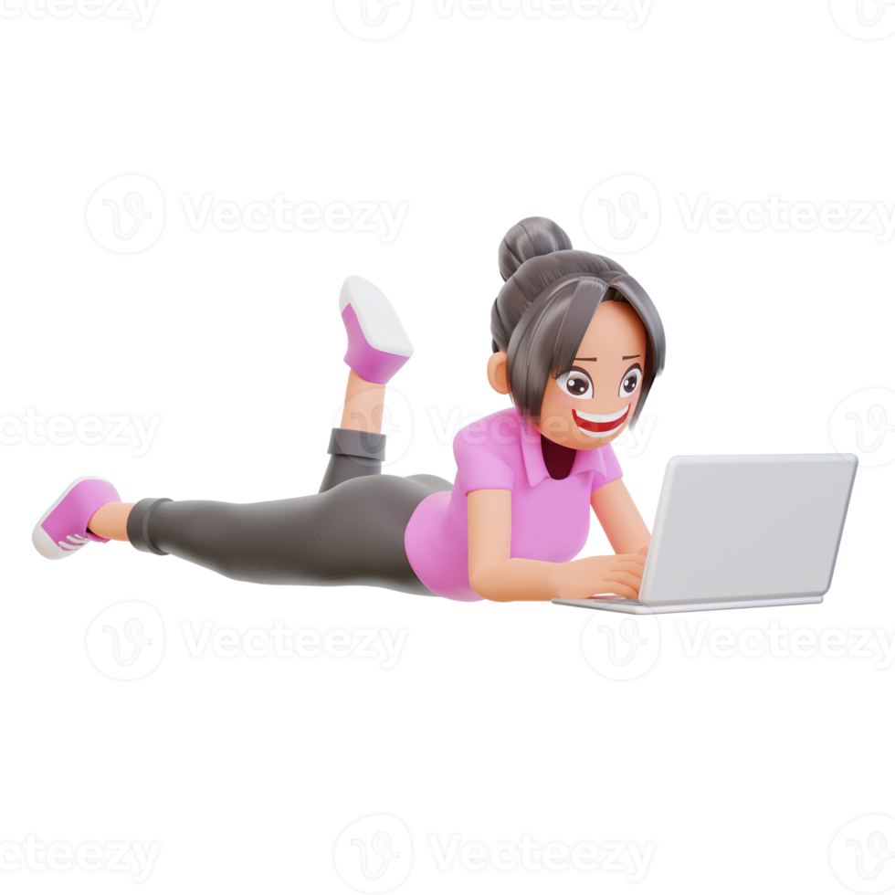 illustration student with laptop studying on online course png