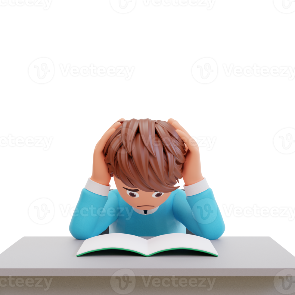 illustration students are dizzy studying png