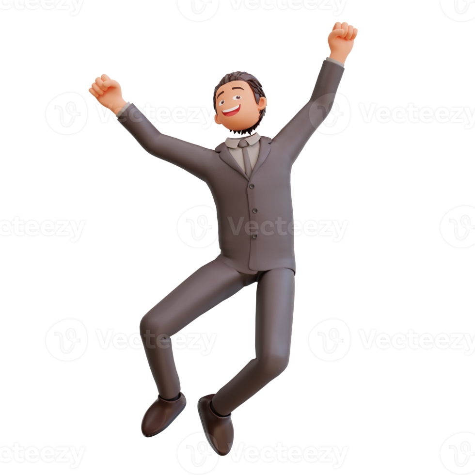 bussinesman happy jump png