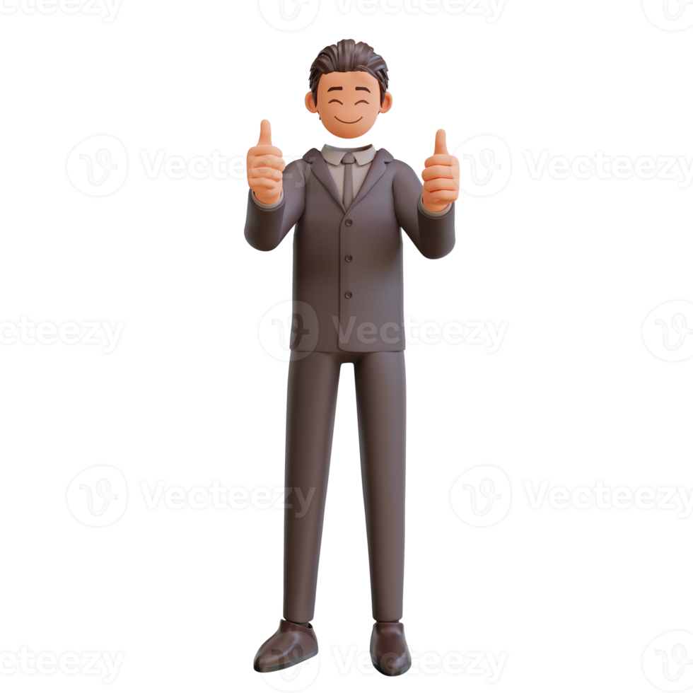 bussinesman character  showing thumbs up png