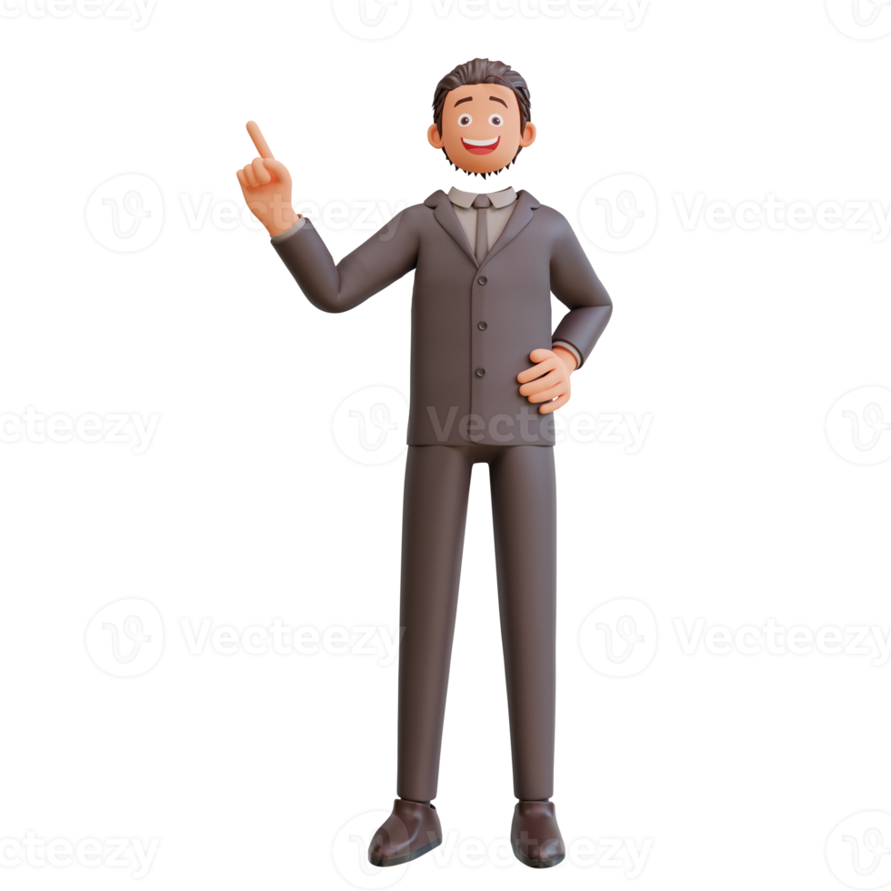 character bussinesman pointing up png