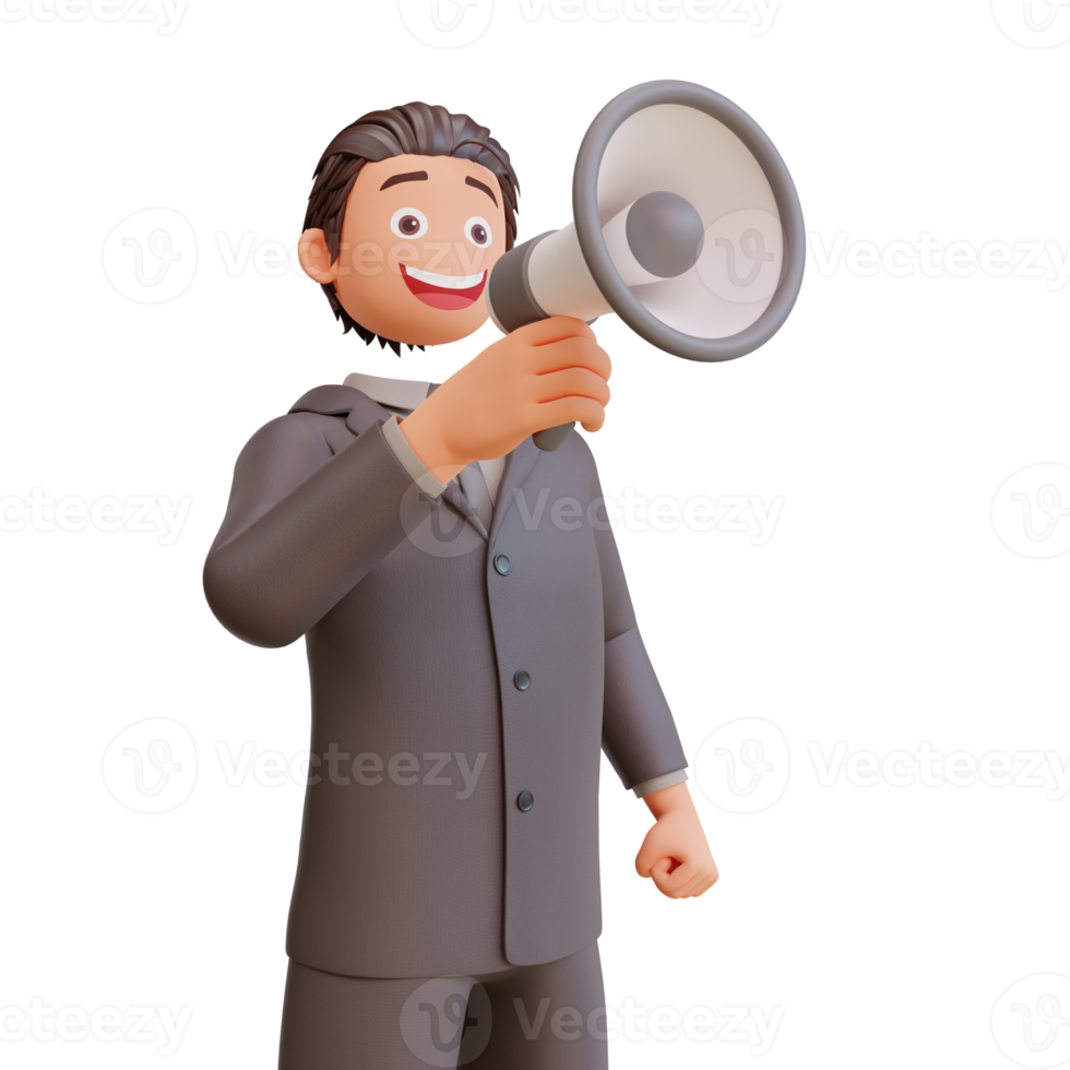 bussinesman with megaphone png