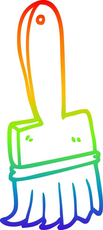 rainbow gradient line drawing cartoon paint brush vector