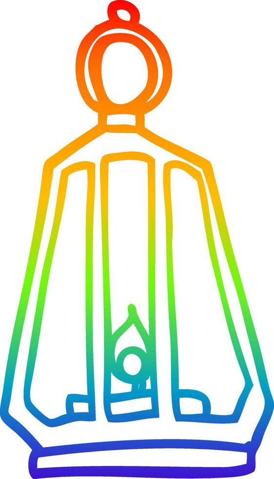 rainbow gradient line drawing cartoon lamp vector
