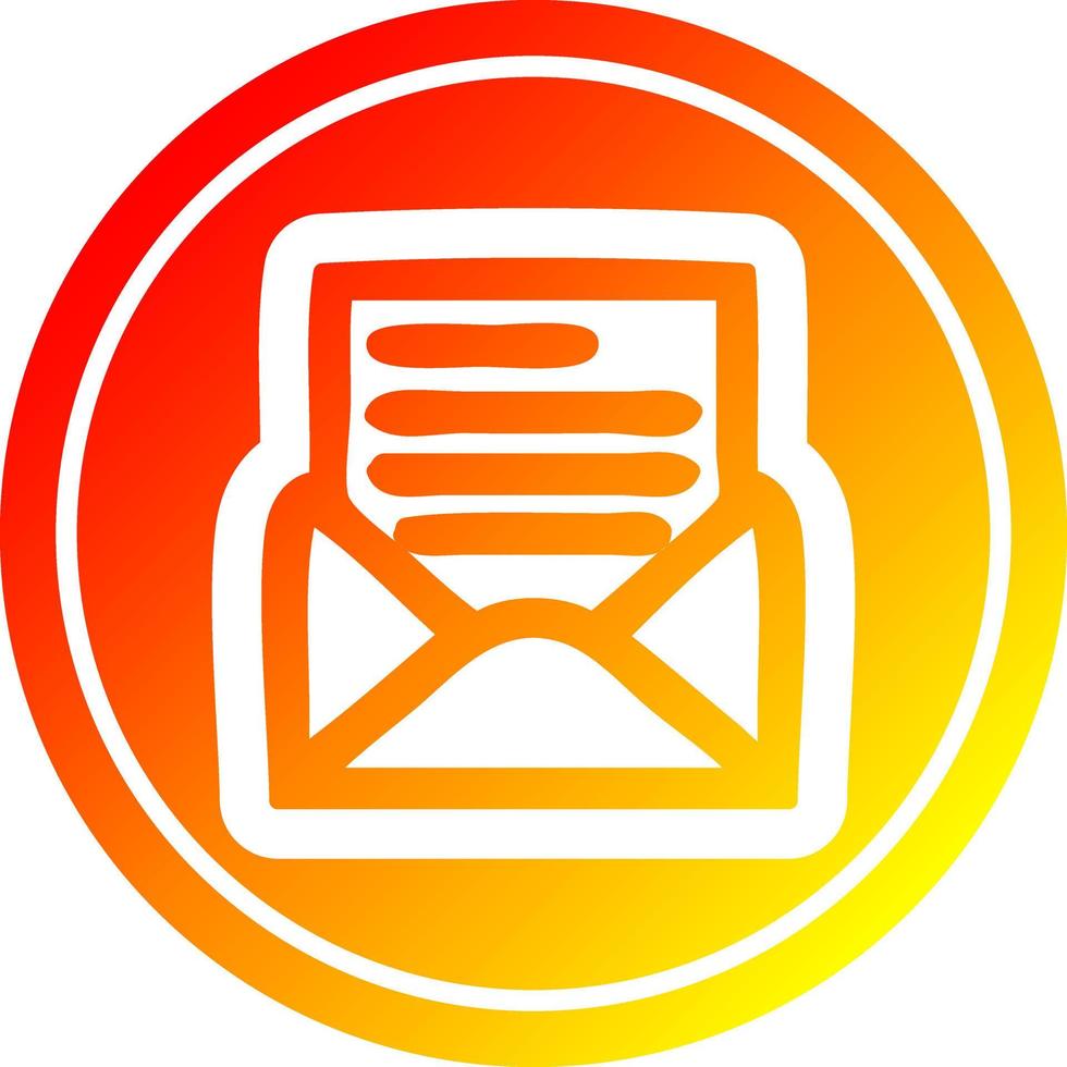 envelope letter circular in hot gradient spectrum vector