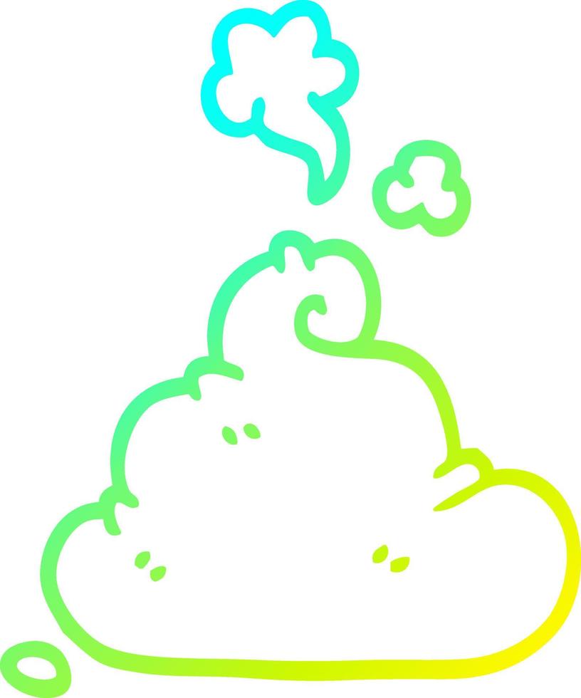 cold gradient line drawing cartoon poop vector