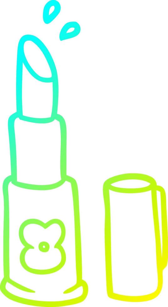 cold gradient line drawing cartoon lipstick vector