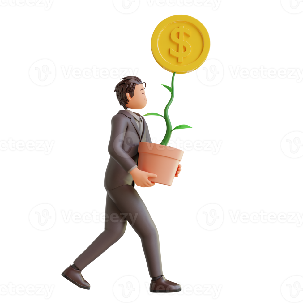 illustration bussinesman investing and getting profit. Finance png