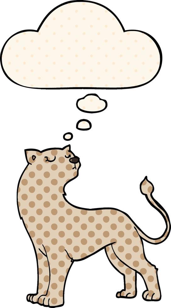 cartoon lioness and thought bubble in comic book style vector