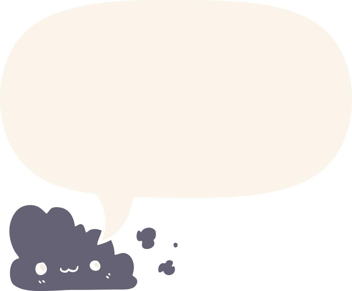 cute cartoon cloud and speech bubble in retro style vector