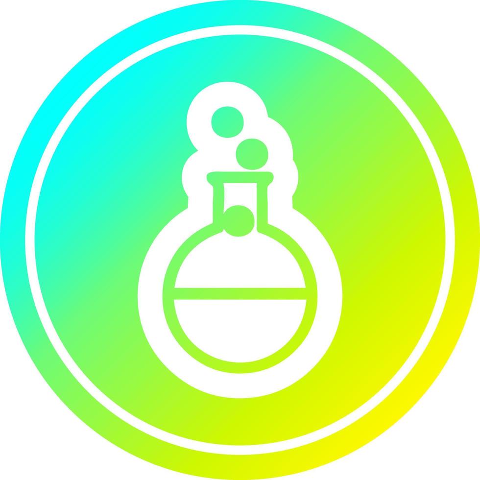 science experiment circular in cold gradient spectrum vector