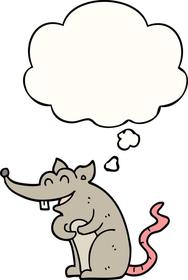 cartoon rat and thought bubble vector