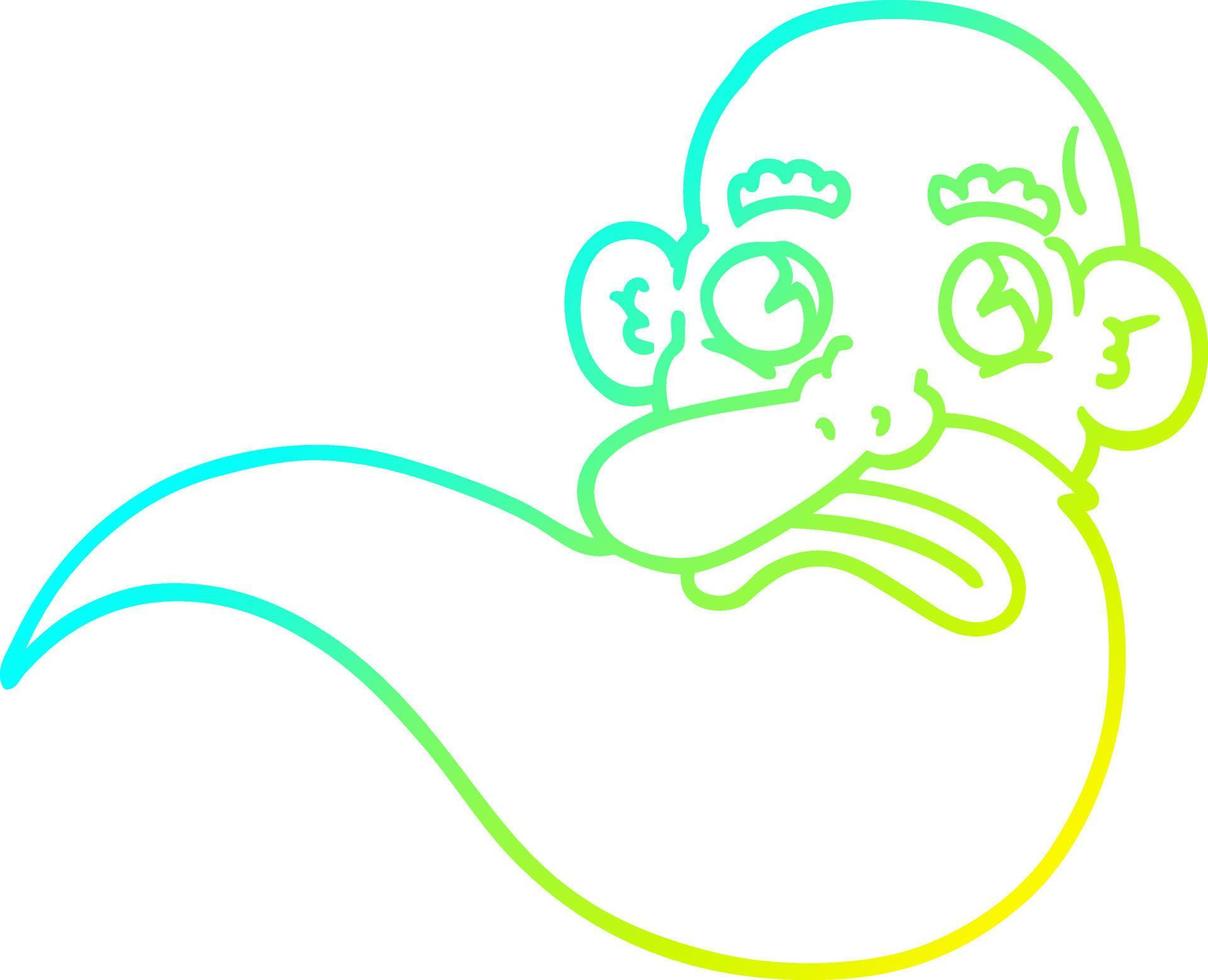 cold gradient line drawing cartoon grumpy old man vector