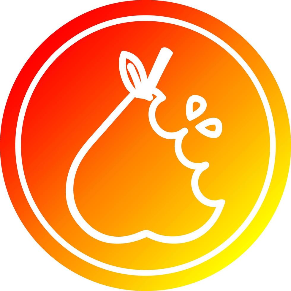 juicy pear circular in hot gradient spectrum vector