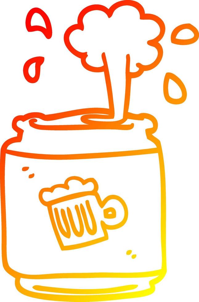 warm gradient line drawing cartoon can of larger vector
