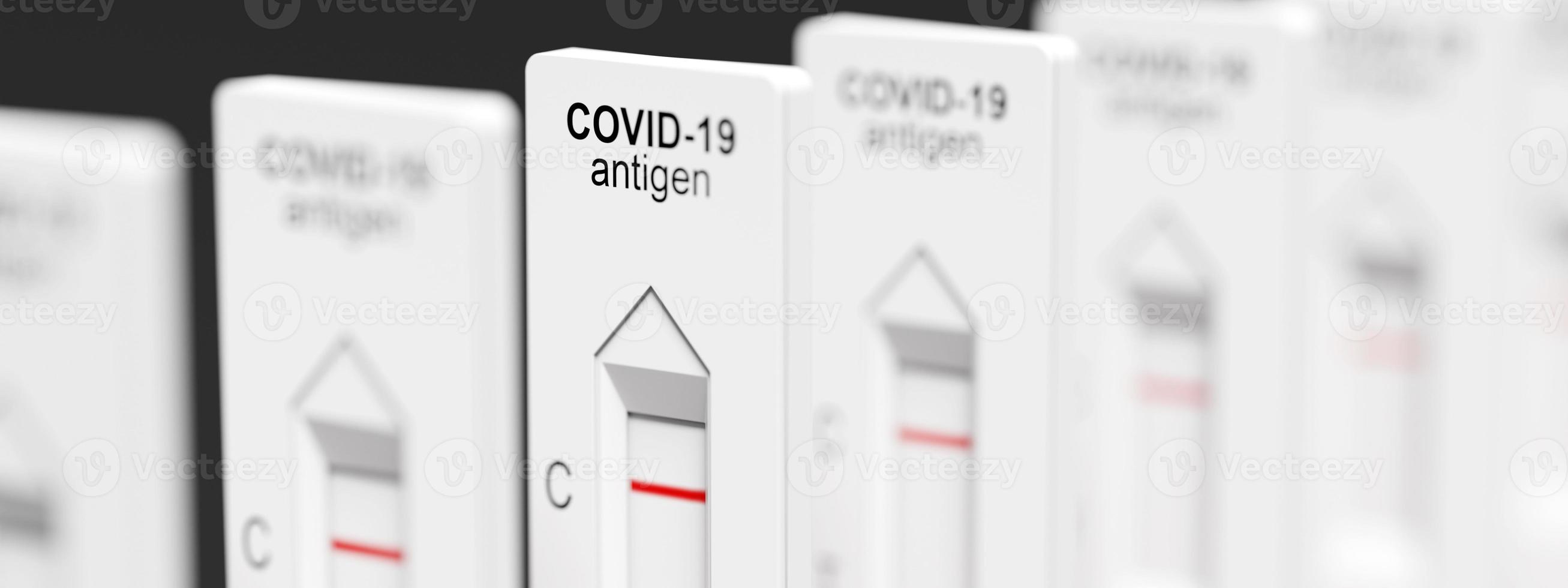 Negative test result by using rapid test device for COVID-19. 3d illustration photo