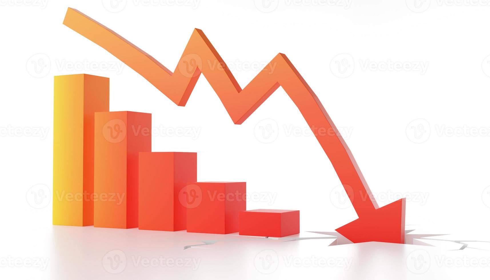 Econimical crisis concept. Spread in the world, economy is down. 3d illustration photo