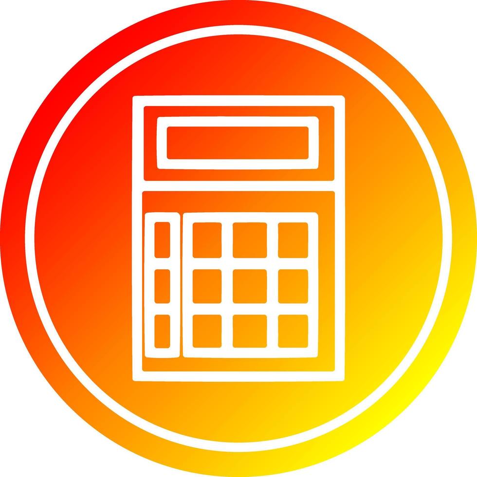 math calculator circular in hot gradient spectrum vector