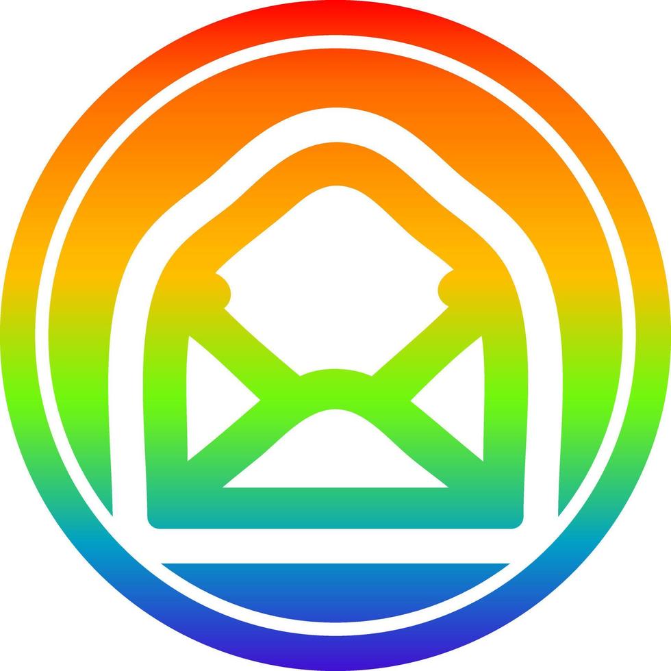 envelope letter circular in rainbow spectrum vector