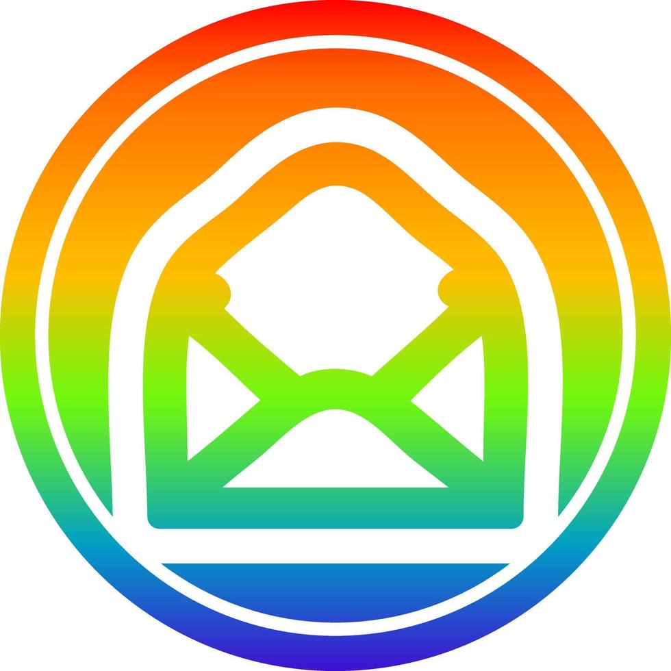 envelope letter circular in rainbow spectrum vector