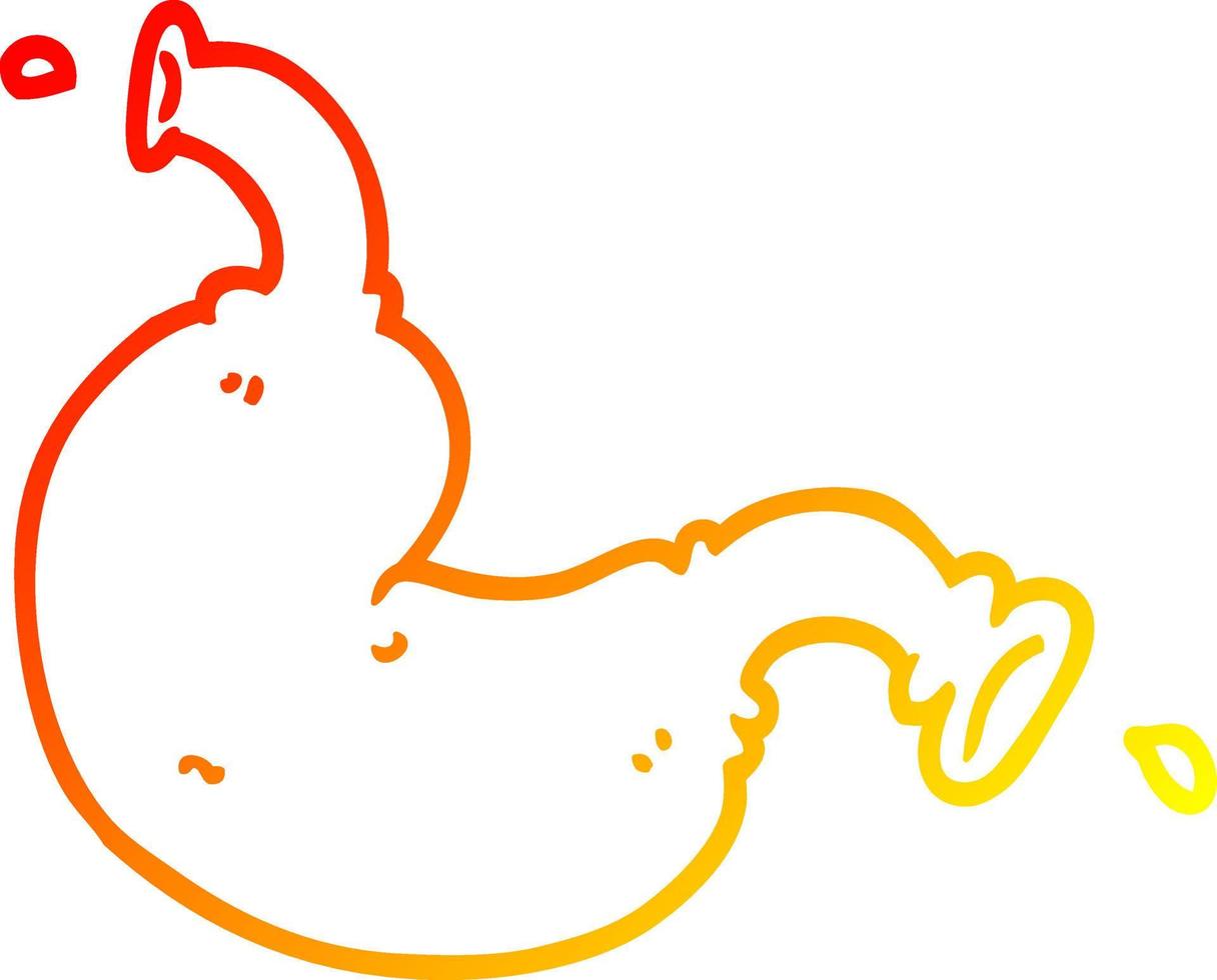 warm gradient line drawing cartoon organ vector