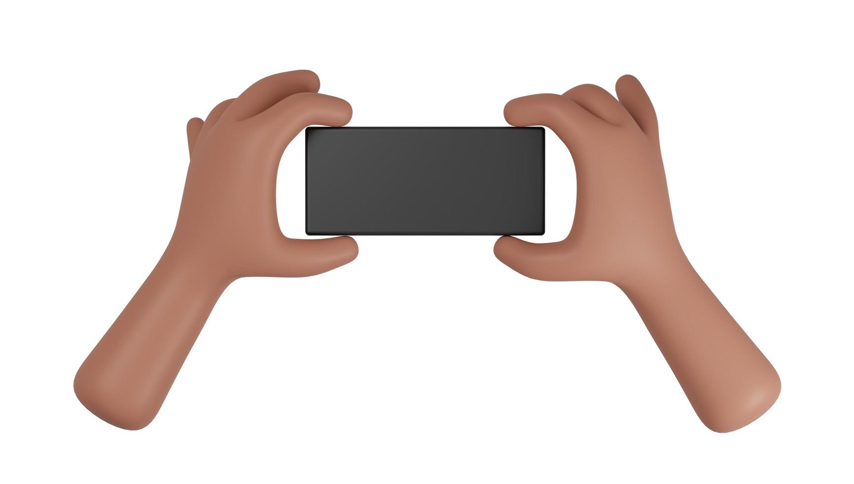 Cell Phone in hand with white background. 3D Rendering photo