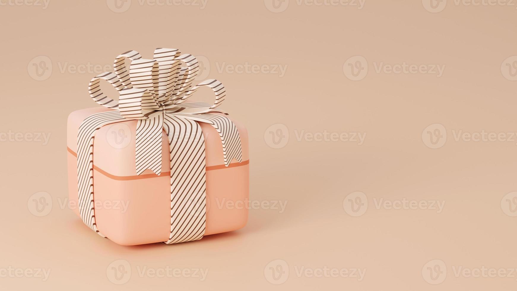 Cute soft pink giftbox. 3D Rendering photo