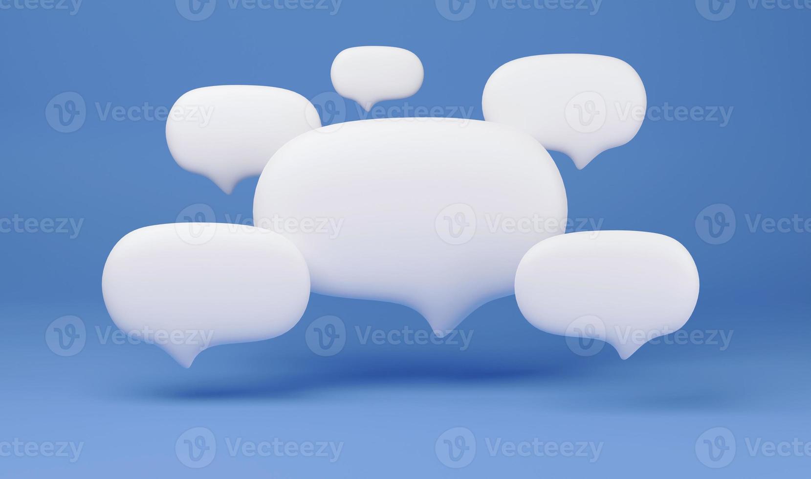 White speech bubble. Crew talking concept. 3D Rendering photo